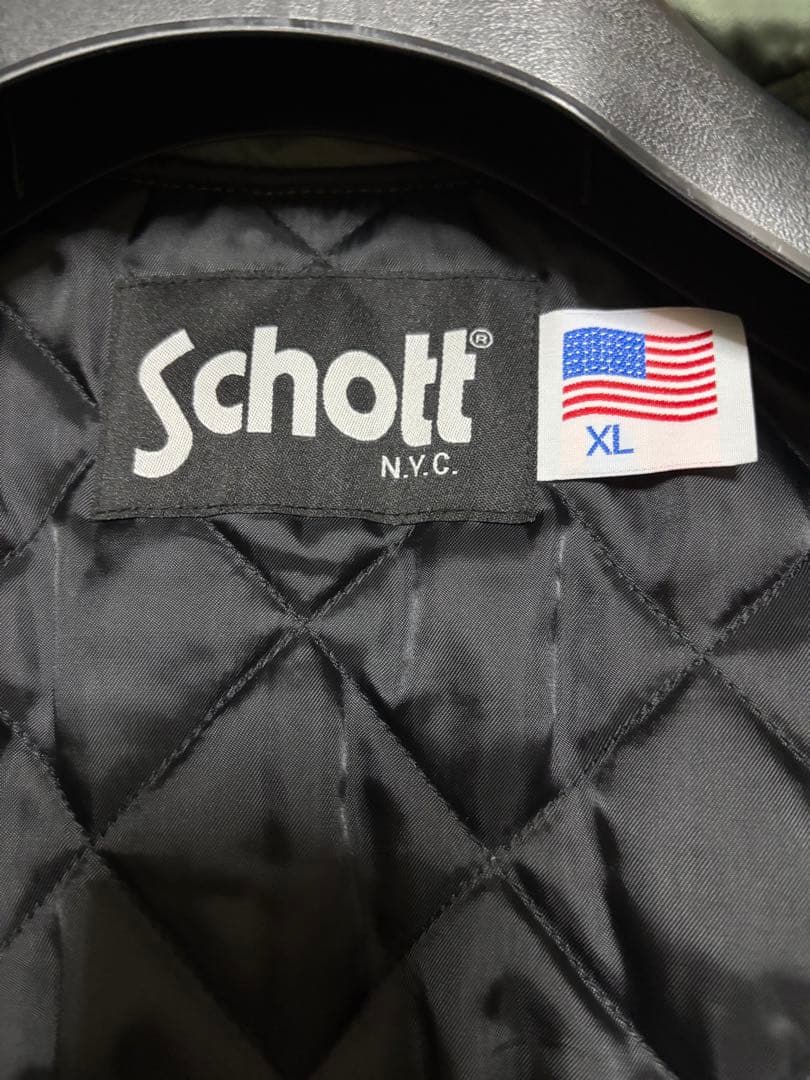 Schott ライダースジャケット XL オリーブ