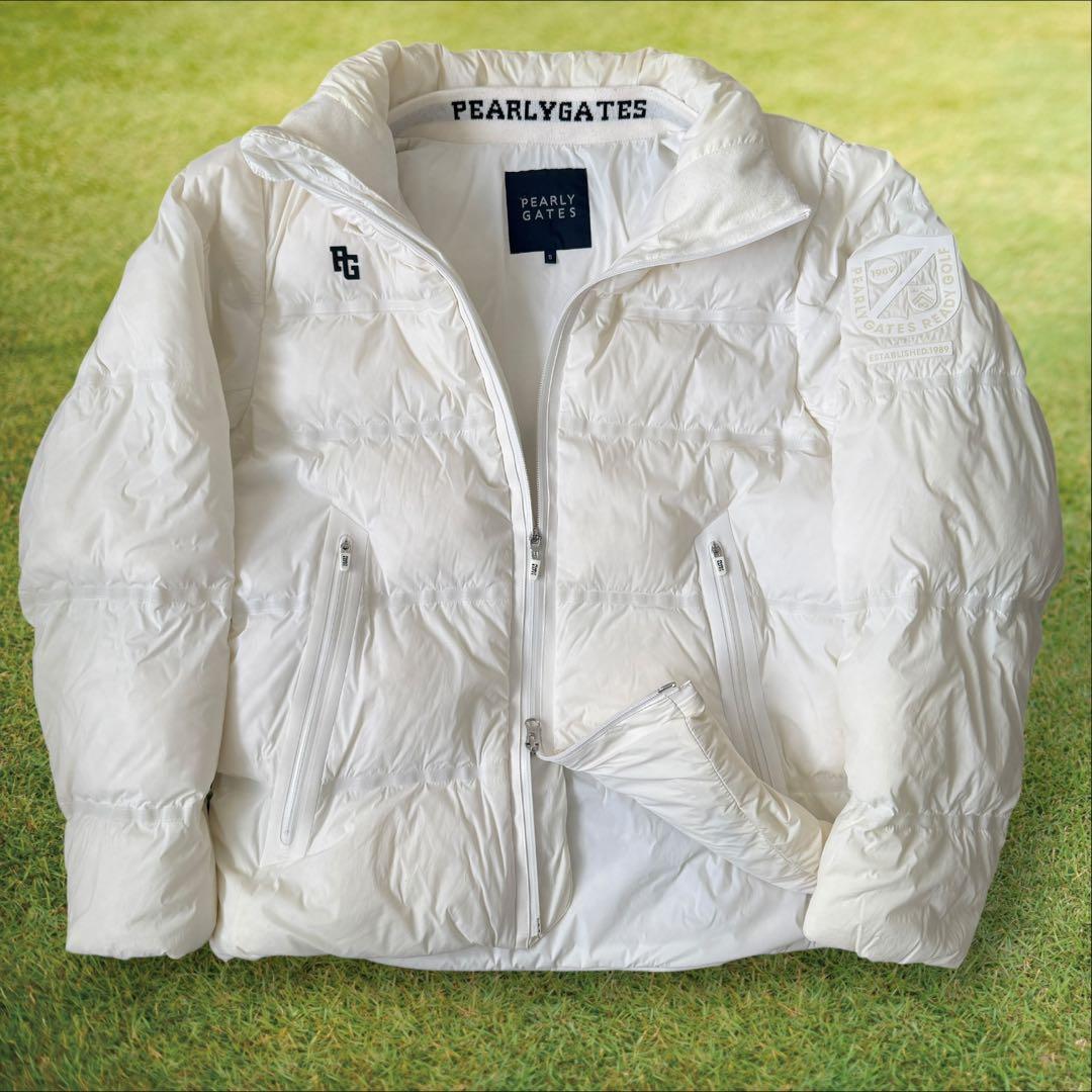 パーリーゲイツ　ダウン　ジャケット　ブルゾン　L〜XL相当 白　ドローコード付き