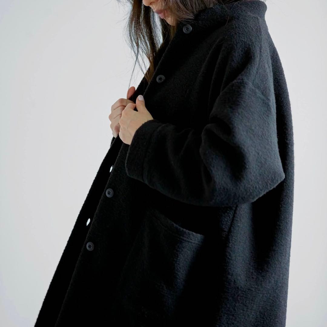 【美品】D/クラスカ/エアブラシュジャージーコート/マオカラーロングコート/38