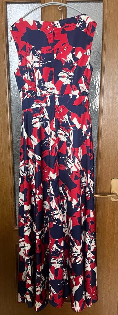 美品GINZA COUTURE プリント柄 ノースリーブ Aライン ロングドレス