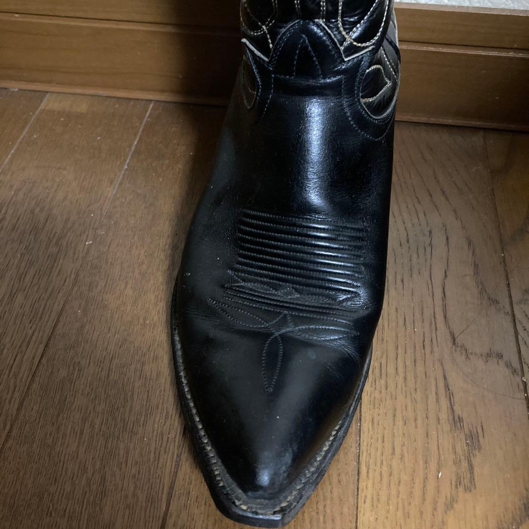 え*だ様 トニーラマ　レザー ウエスタンブーツ　ブラック used品　ヴィンテー