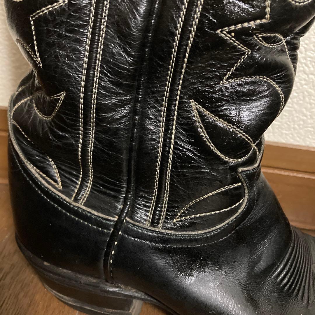 え*だ様 トニーラマ　レザー ウエスタンブーツ　ブラック used品　ヴィンテー