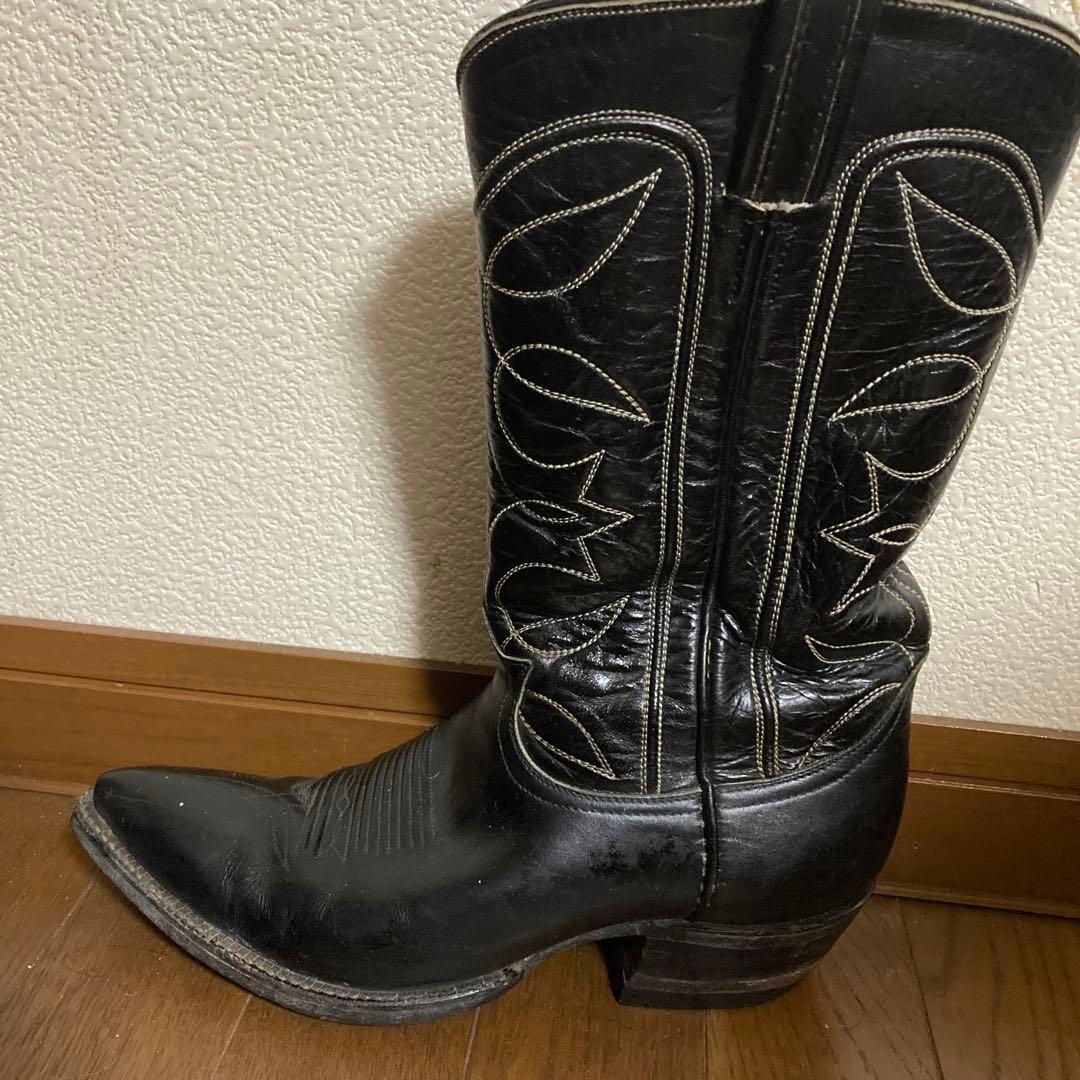 え*だ様 トニーラマ　レザー ウエスタンブーツ　ブラック used品　ヴィンテー