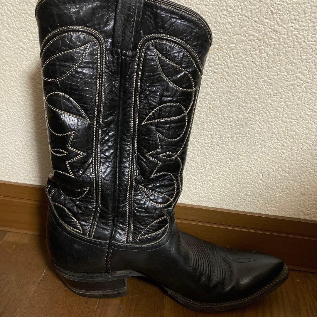 え*だ様 トニーラマ　レザー ウエスタンブーツ　ブラック used品　ヴィンテー