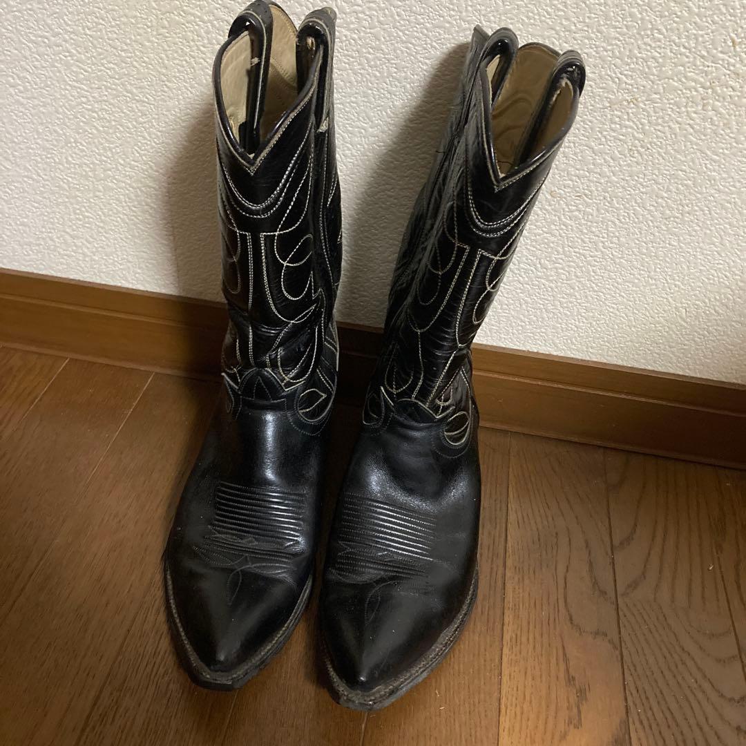 え*だ様 トニーラマ　レザー ウエスタンブーツ　ブラック used品　ヴィンテー