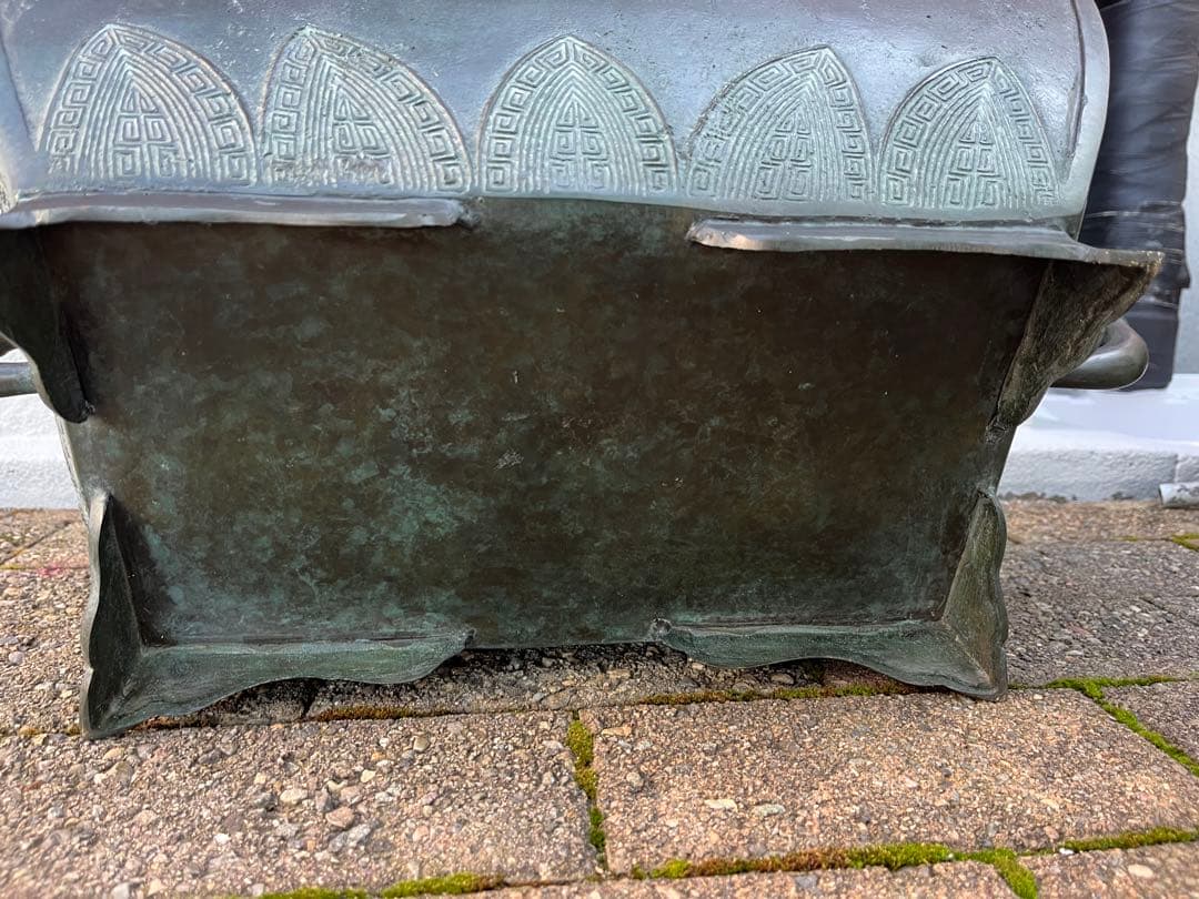 金属製(真鍮製)四角形 焚き火台 象の持ち手