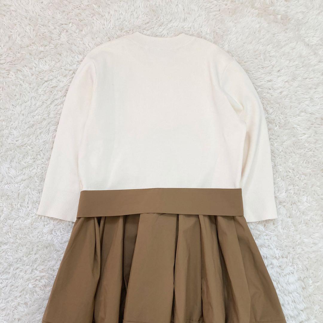 極美品✨ESTNATION ウエストリボンコンビニットワンピース