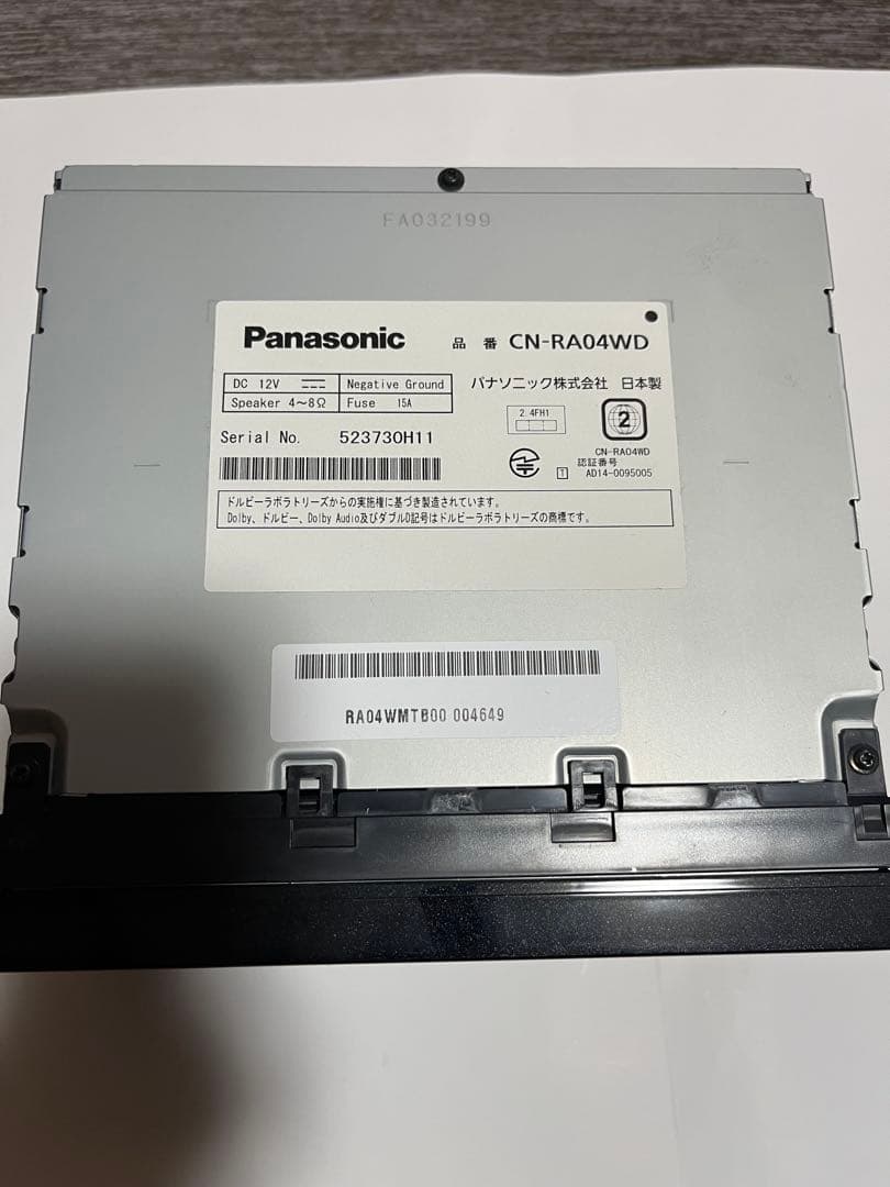 Panasonic CN-RA04WD カーナビ