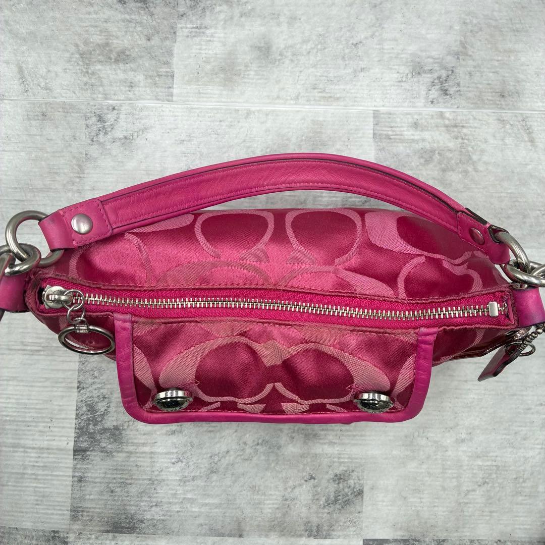 ✨稀少✨美品✨コーチ　ポピー　ショルダーバッグ　2way シグネチャー　ピンク