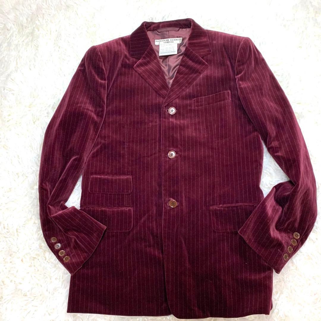 【希少品！】キャサリンハムネット ベロア セットアップ ボルドー M