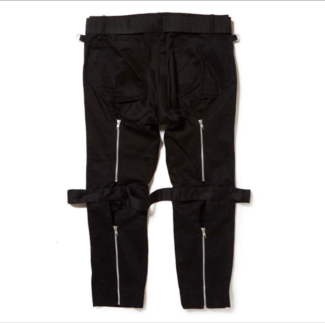 PEEL&LIFT black satin ボンテージトラウザース　サイズM