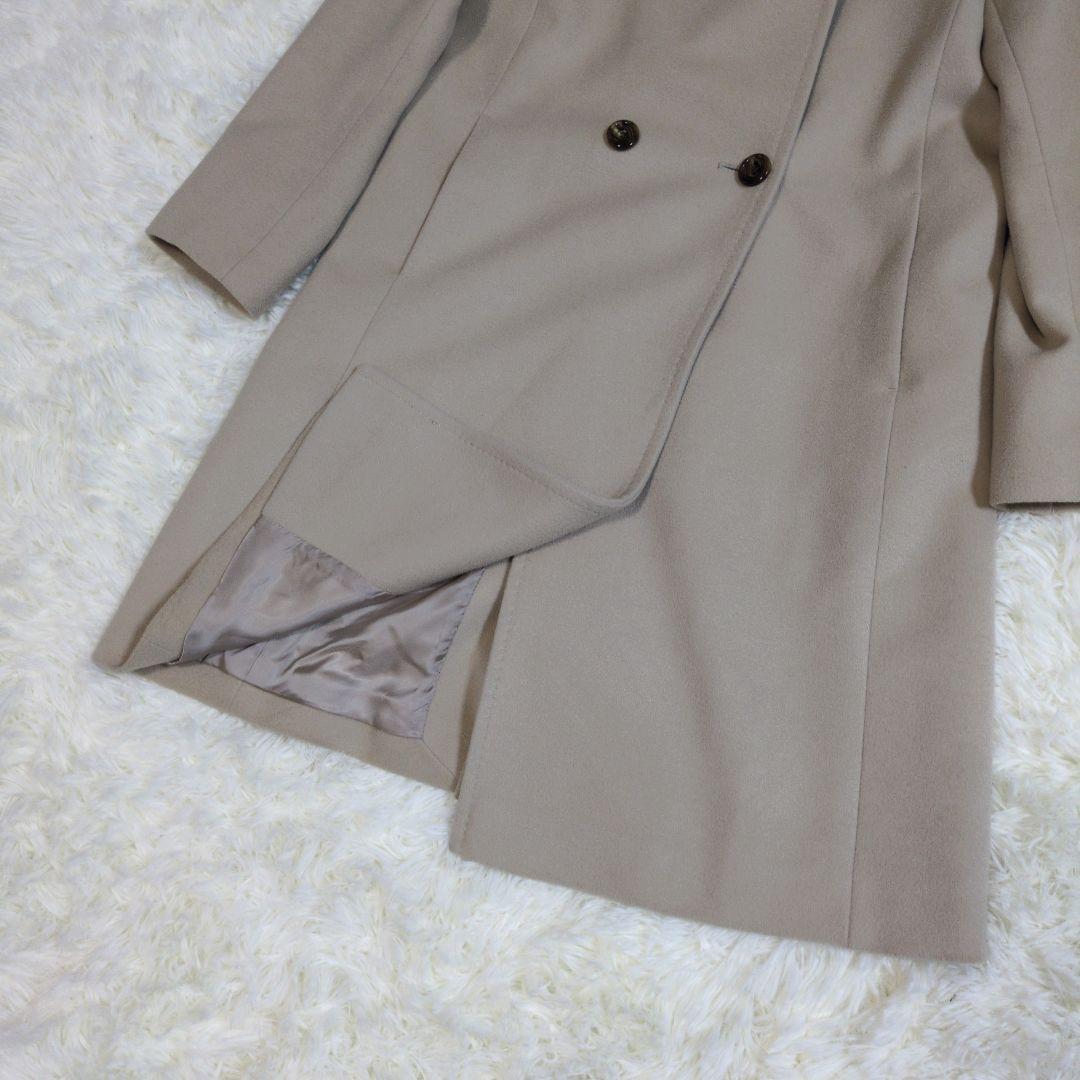 23区　ウールアンゴラビーバー　フーデットコート　羊毛　フード　ロングコート