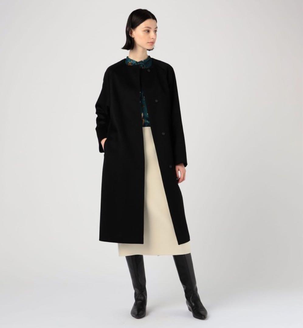 美品 トゥモローランド コレクション カシミヤ100% ノーカラー コート 36