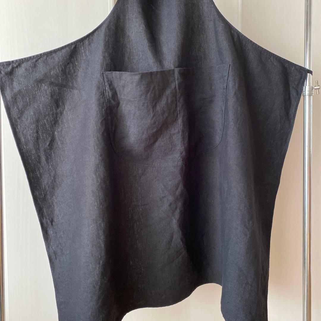 UTO フランスエプロン　リネン　ブラック