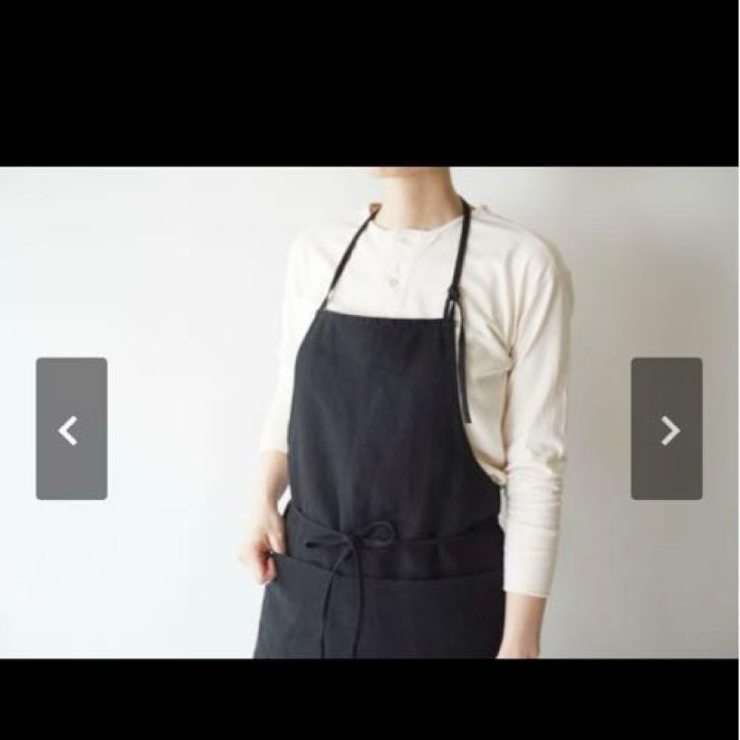 UTO フランスエプロン　リネン　ブラック