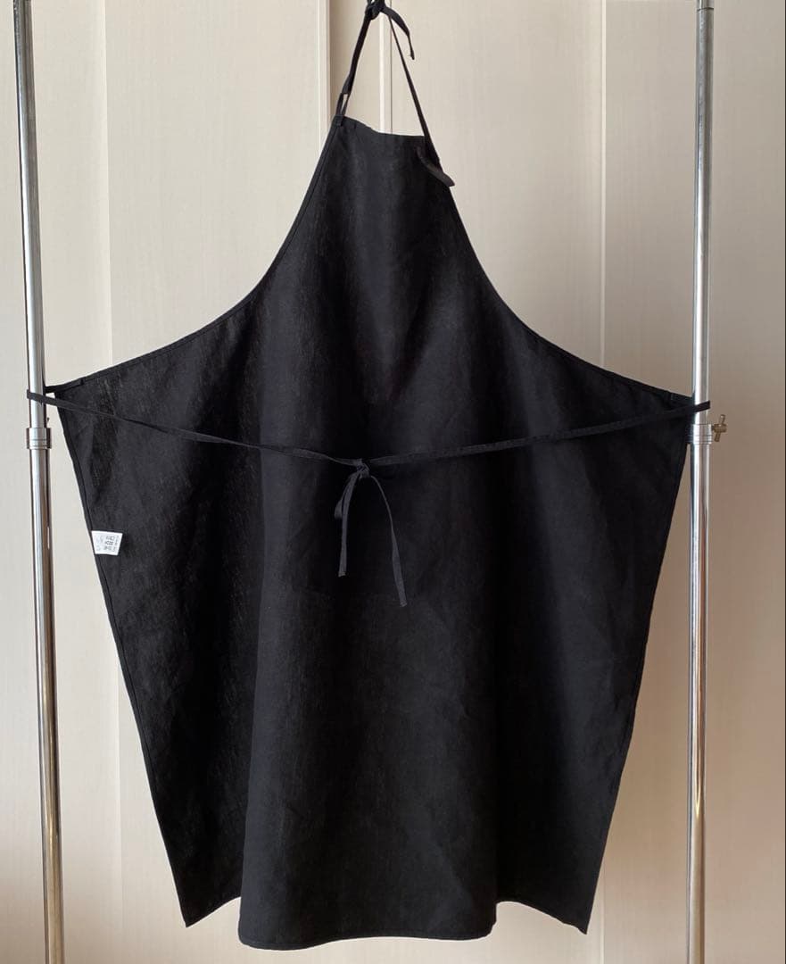 UTO フランスエプロン　リネン　ブラック