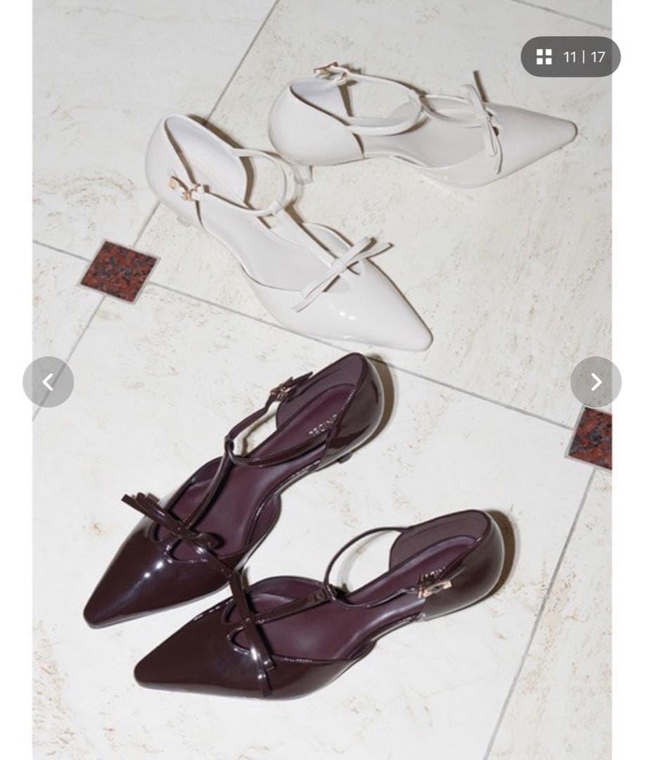 SNIDEL Tストラップリボンパンプス