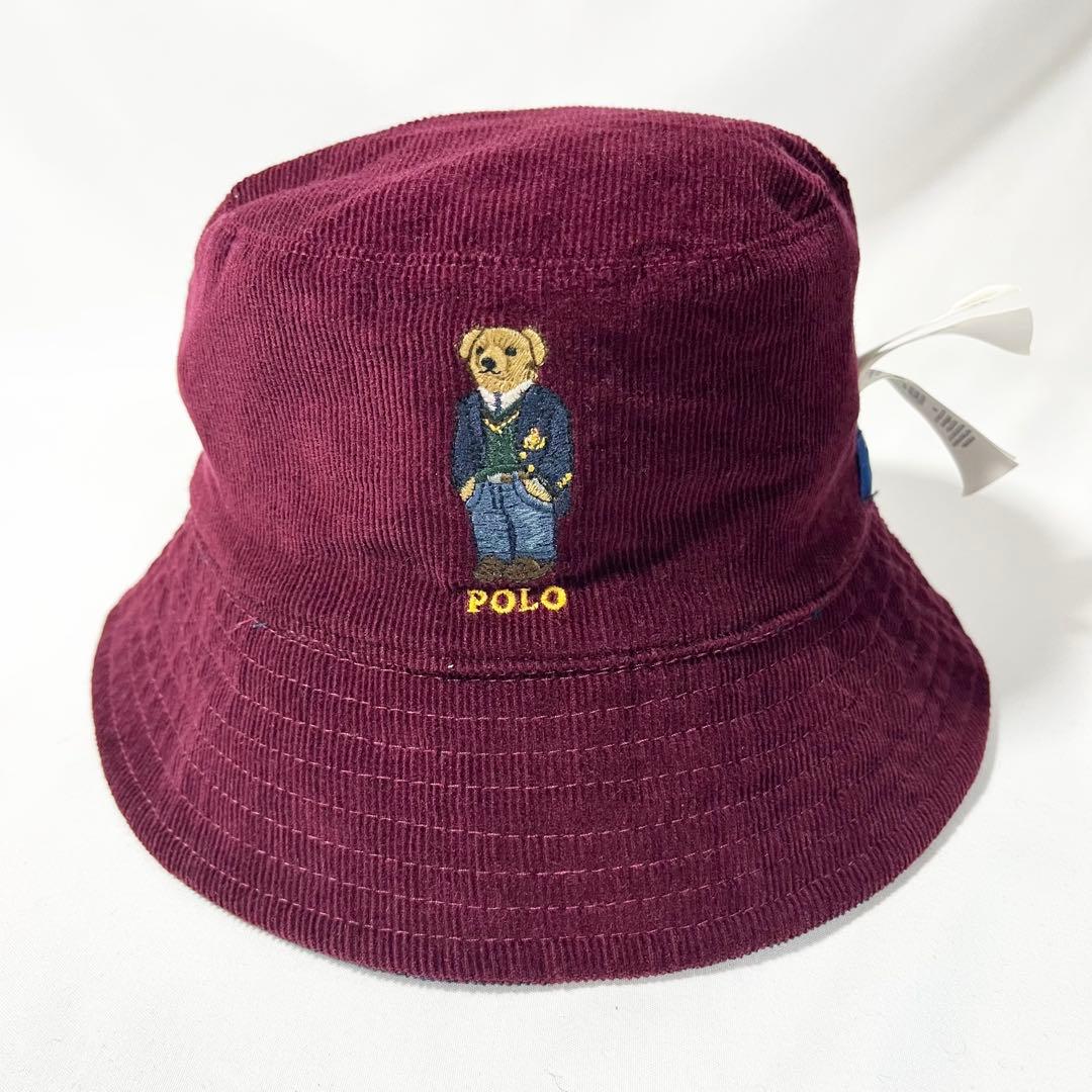 美品 POLO RALPH LAUREN バケットハット ポロベア リバーシブル