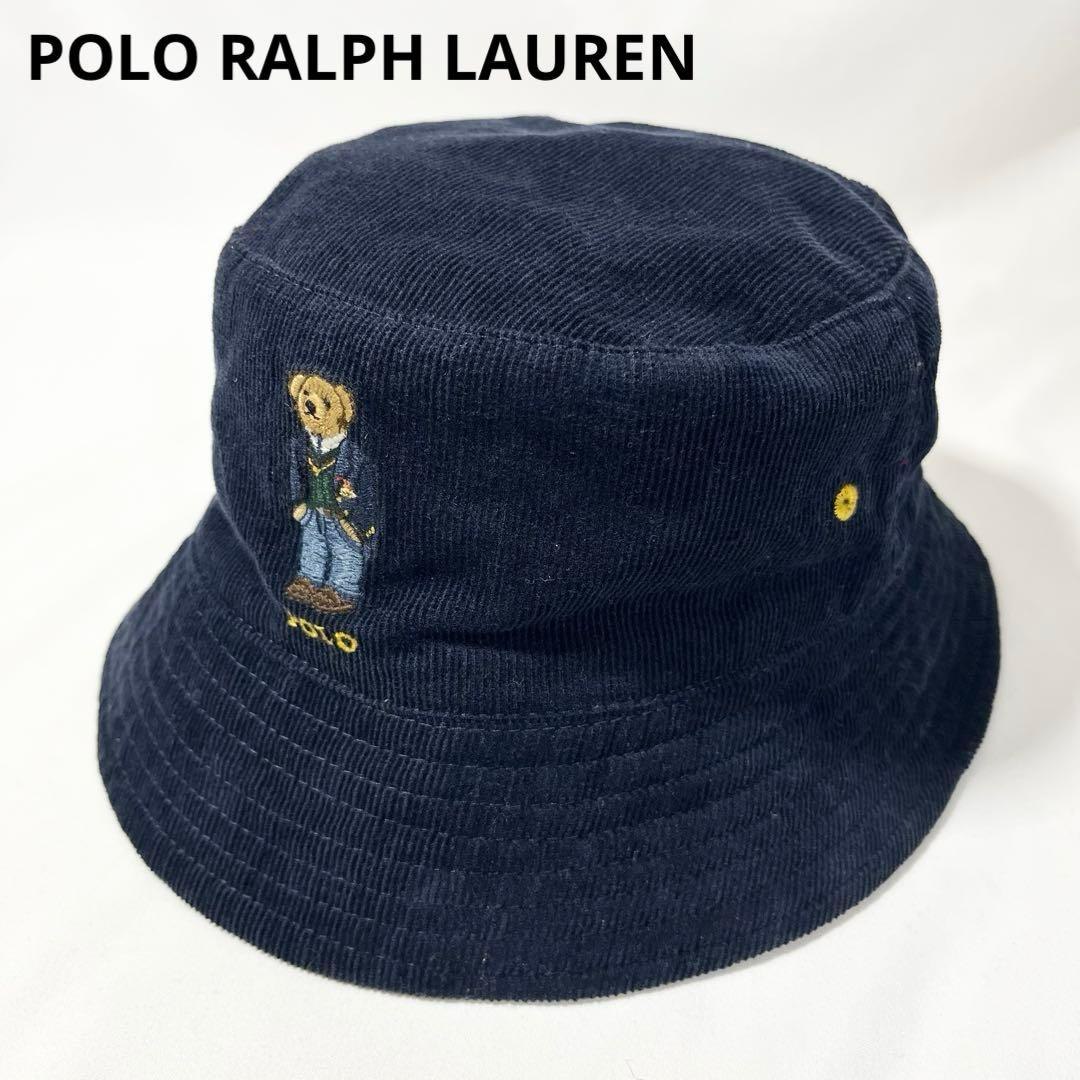 美品 POLO RALPH LAUREN バケットハット ポロベア リバーシブル