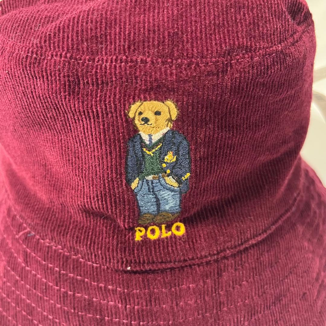 美品 POLO RALPH LAUREN バケットハット ポロベア リバーシブル