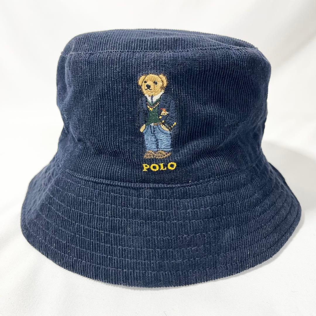 美品 POLO RALPH LAUREN バケットハット ポロベア リバーシブル
