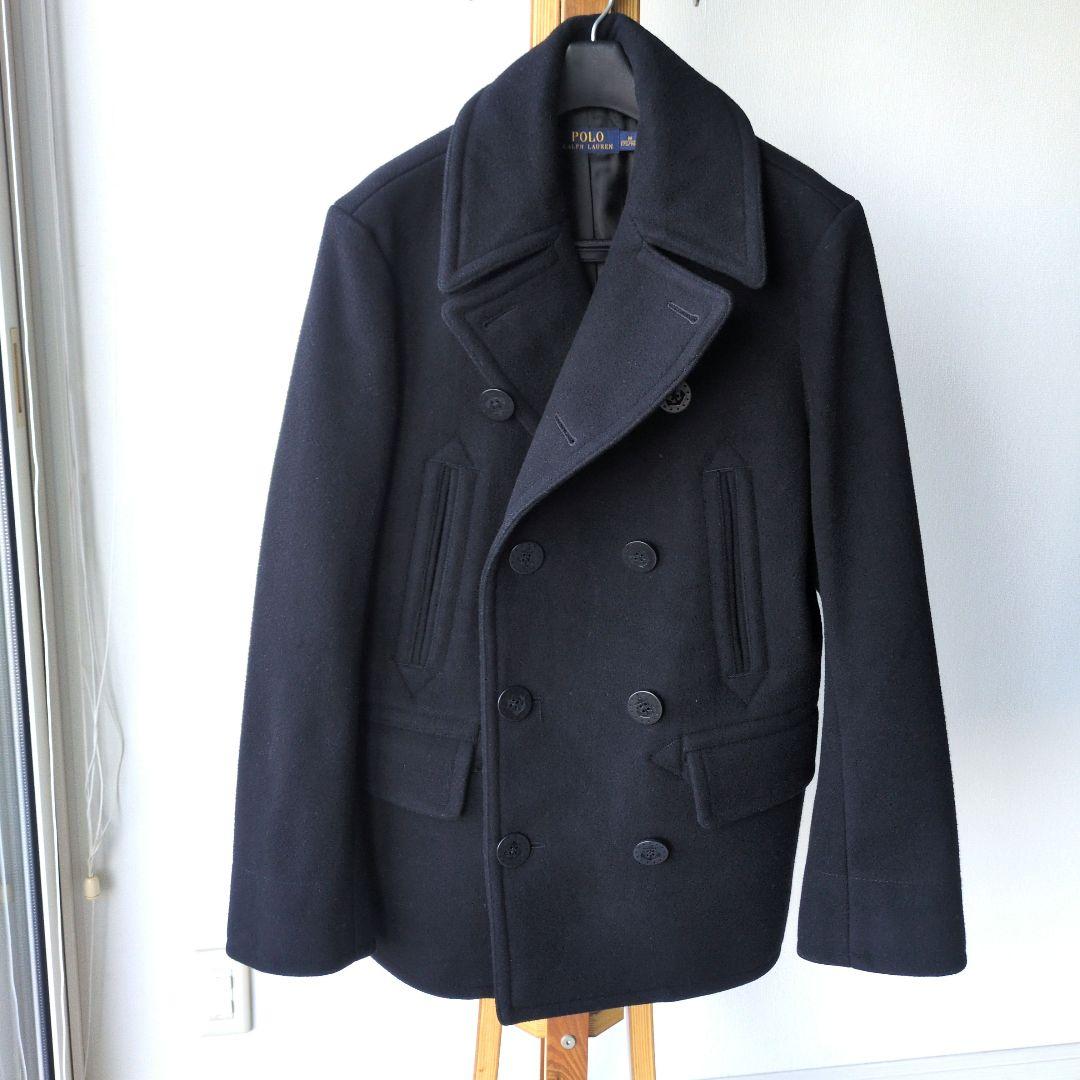 美品★ポロラルフローレン メンズ ピーコート ウール 現行タグ ブラックアウター