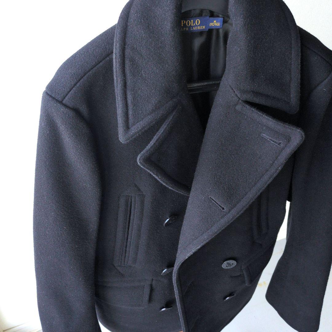 美品★ポロラルフローレン メンズ ピーコート ウール 現行タグ ブラックアウター