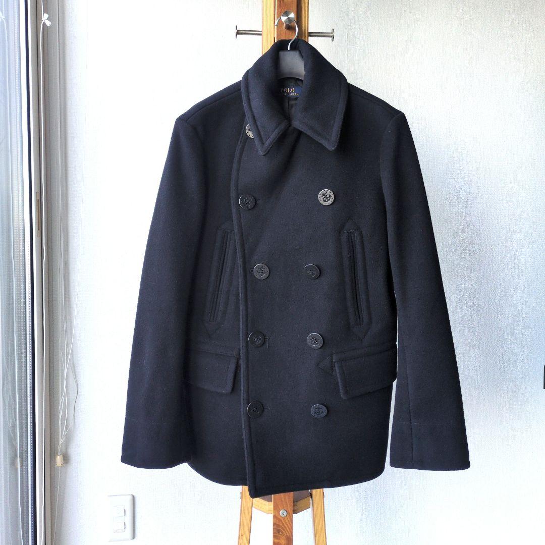 美品★ポロラルフローレン メンズ ピーコート ウール 現行タグ ブラックアウター