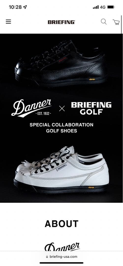 中古BRIEFING GOLF DANNER コラボレーション　シューズ
