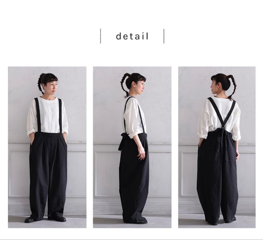 O.W.N サスペンダー付きブラックパンツ