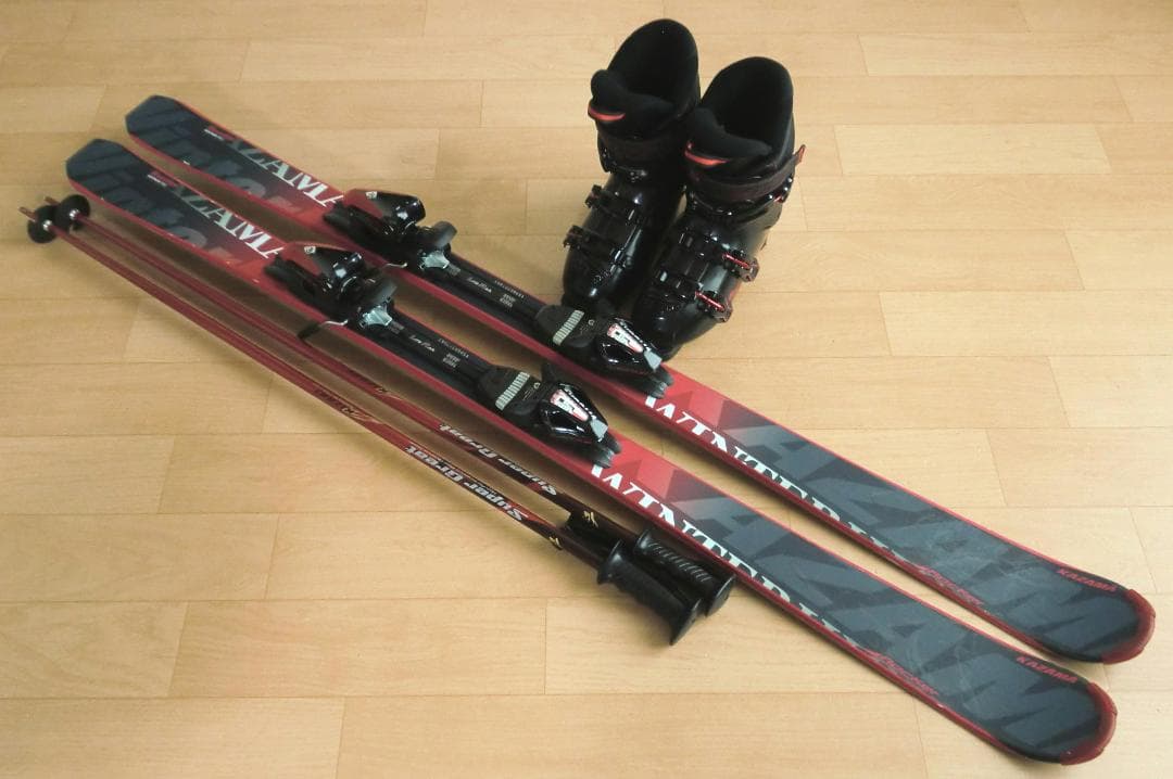 ■■1月限定■送料無料■KAZAMA■スキー4点セット■150/25■メンテ付■