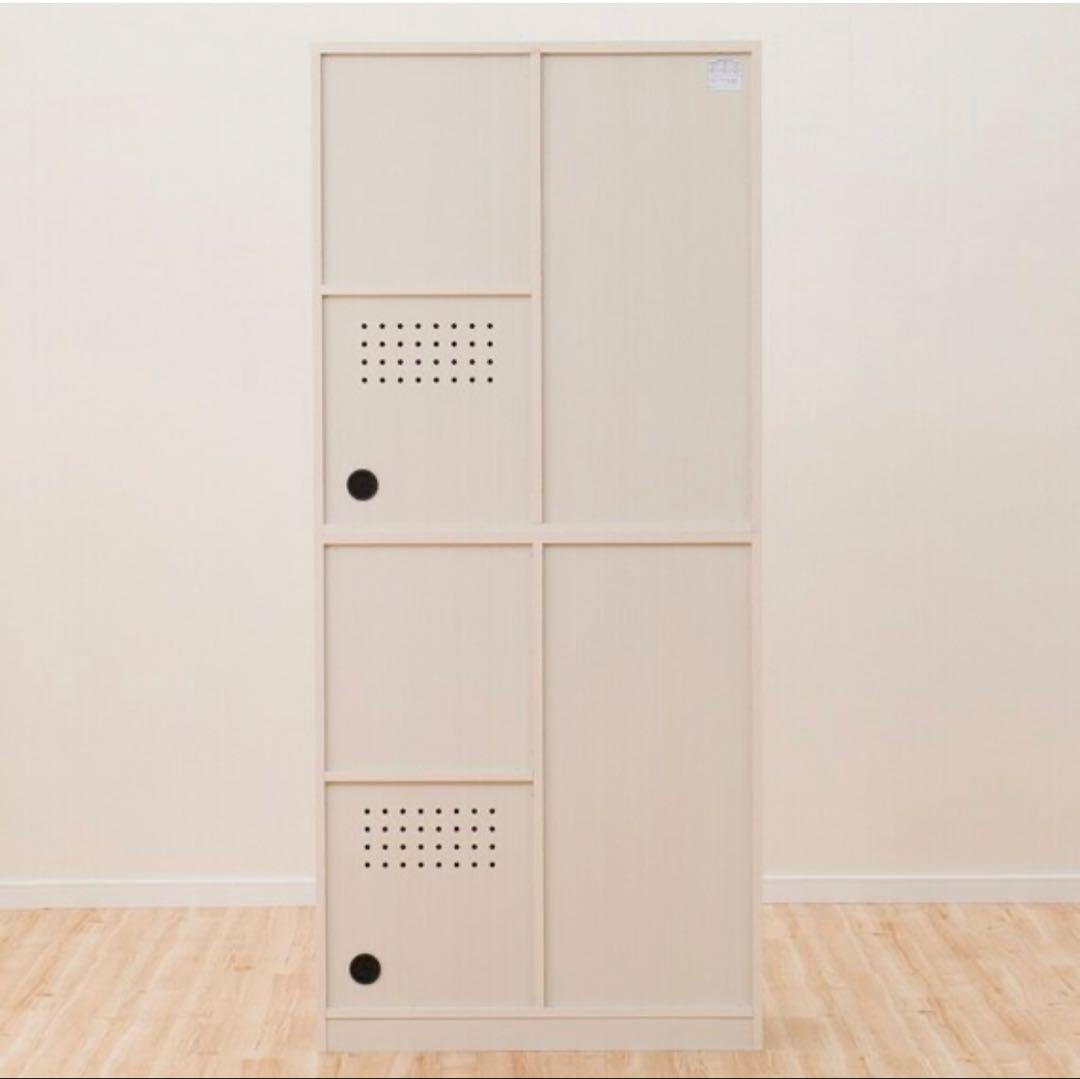 フラップ扉本棚 ビブリオGD80 WW ホワイトウォッシュ　ニトリ