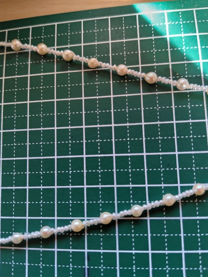 ②【訳あり格安】アコヤ真珠ベビーパール、あこや砂芥子パールの、オメガ風ネックレス