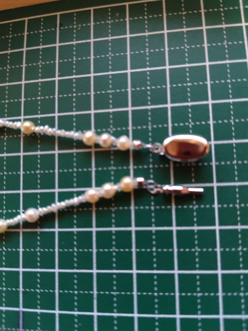 ②【訳あり格安】アコヤ真珠ベビーパール、あこや砂芥子パールの、オメガ風ネックレス