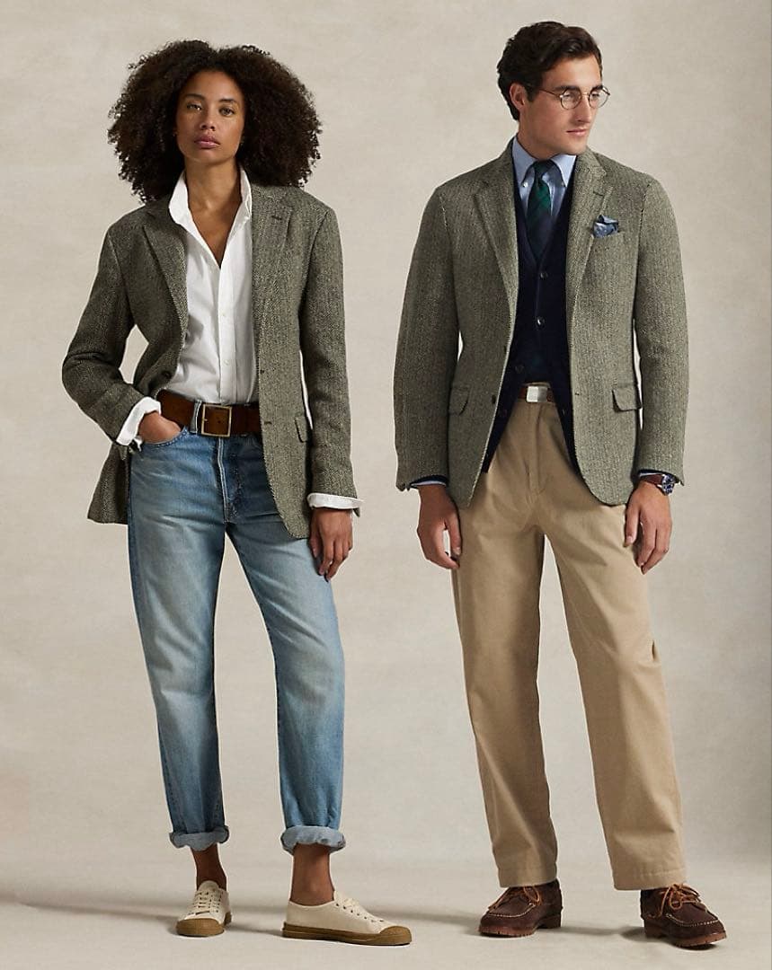 ポロ　ラルフローレン　テーラードジャケット　ヘリンボーン　ツイード　イタリア製