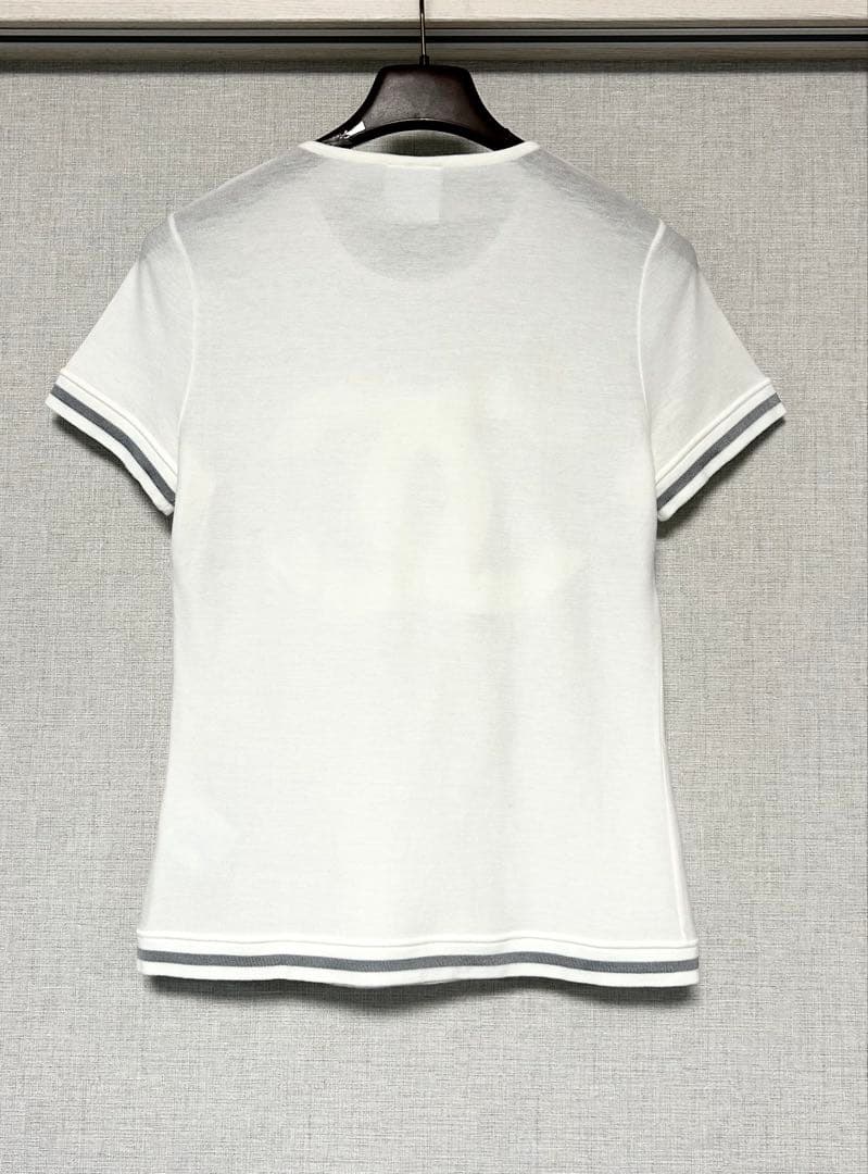 ビッグCCマーク入ライントップス ホワイトTシャツ 【未使用】