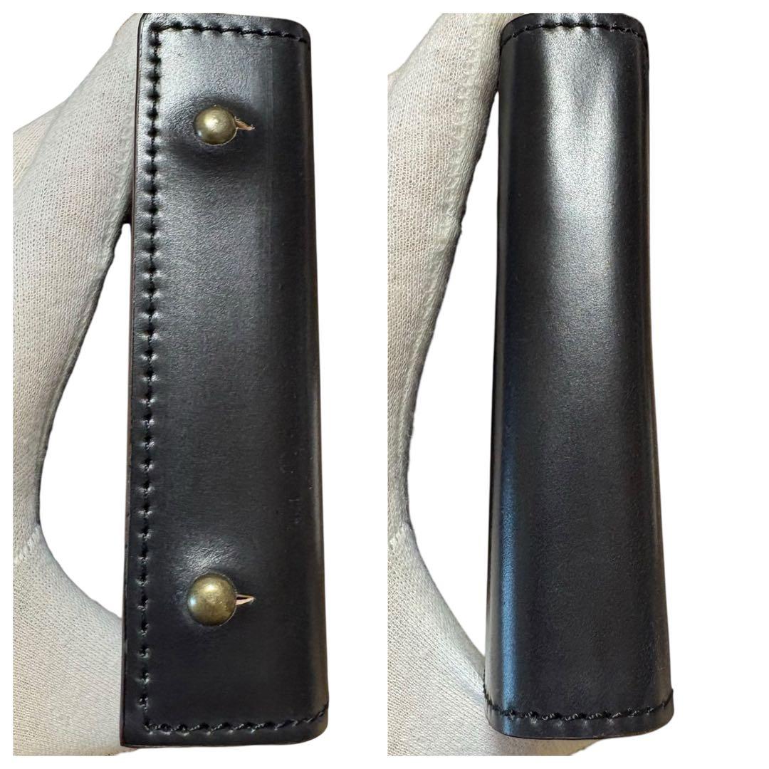 未使用級 エムピウ ミッレフォッリエ CORDOVAN27 三つ折り財布 黒色