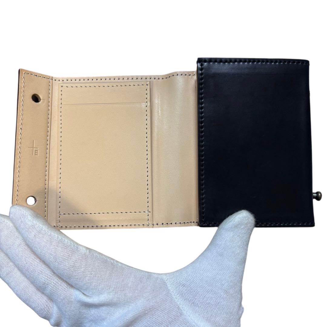 未使用級 エムピウ ミッレフォッリエ CORDOVAN27 三つ折り財布 黒色