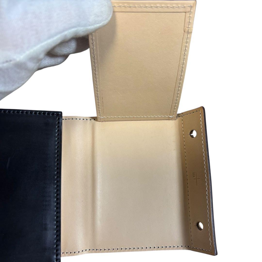 未使用級 エムピウ ミッレフォッリエ CORDOVAN27 三つ折り財布 黒色