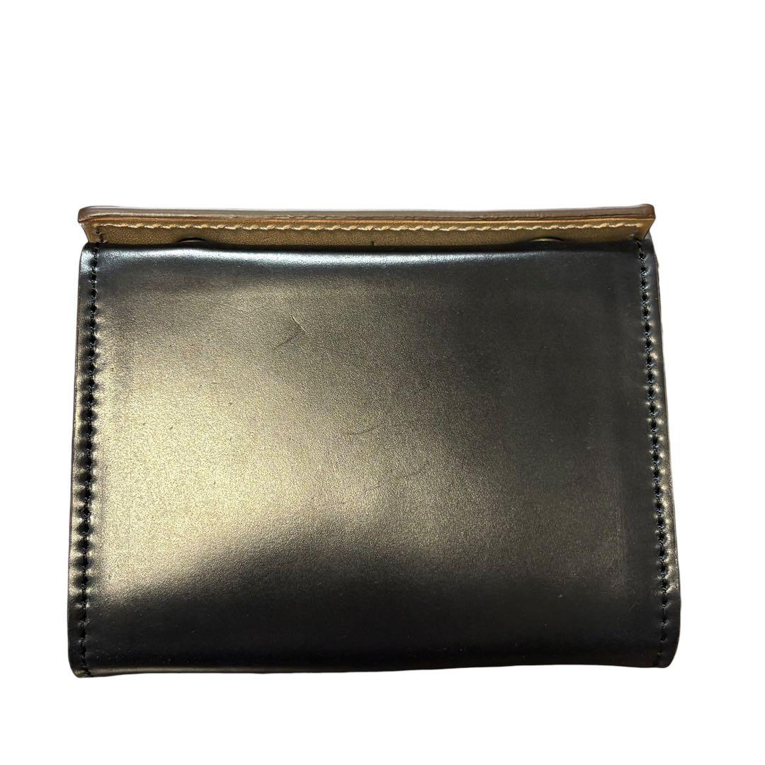 未使用級 エムピウ ミッレフォッリエ CORDOVAN27 三つ折り財布 黒色