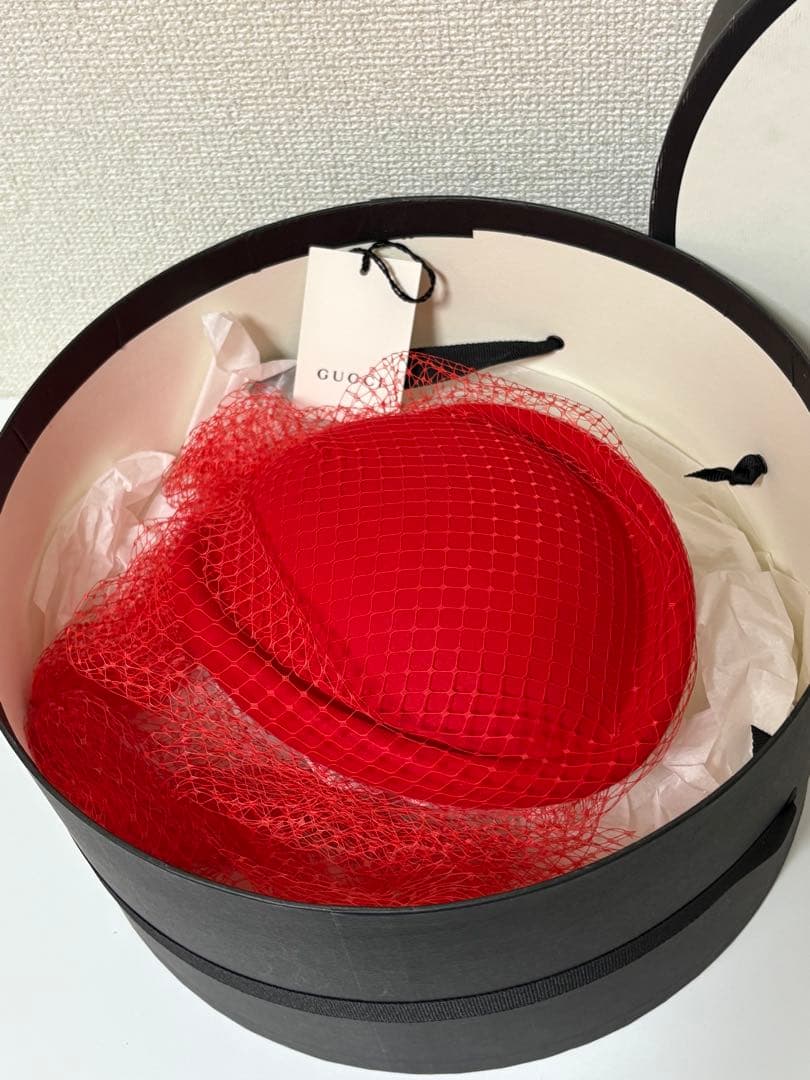 美品　未使用　GUCCI グッチ　帽子　ヴェール　Hat Veil M 57