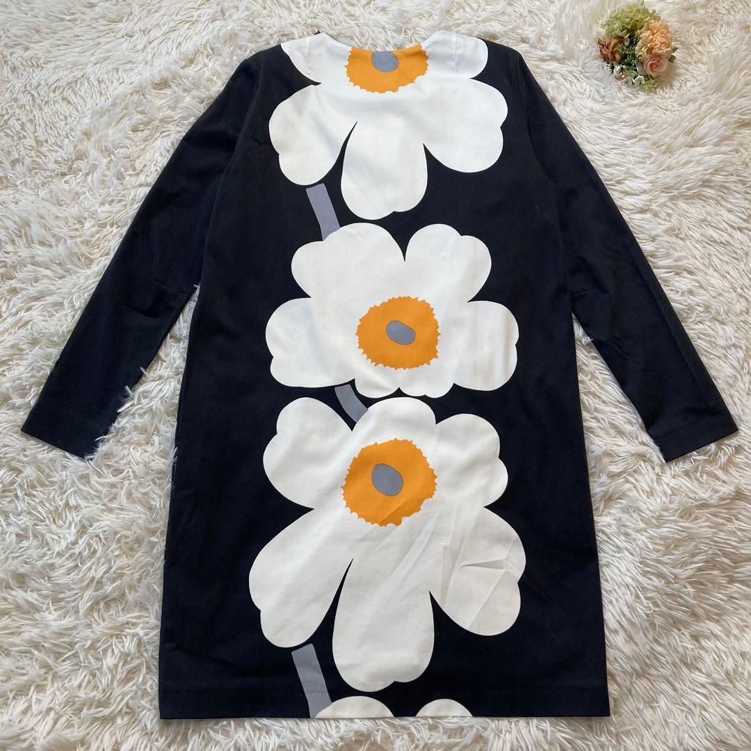 極美品 marimekko マリメッコ ウニッコ柄 ワンピース 40 ブラック
