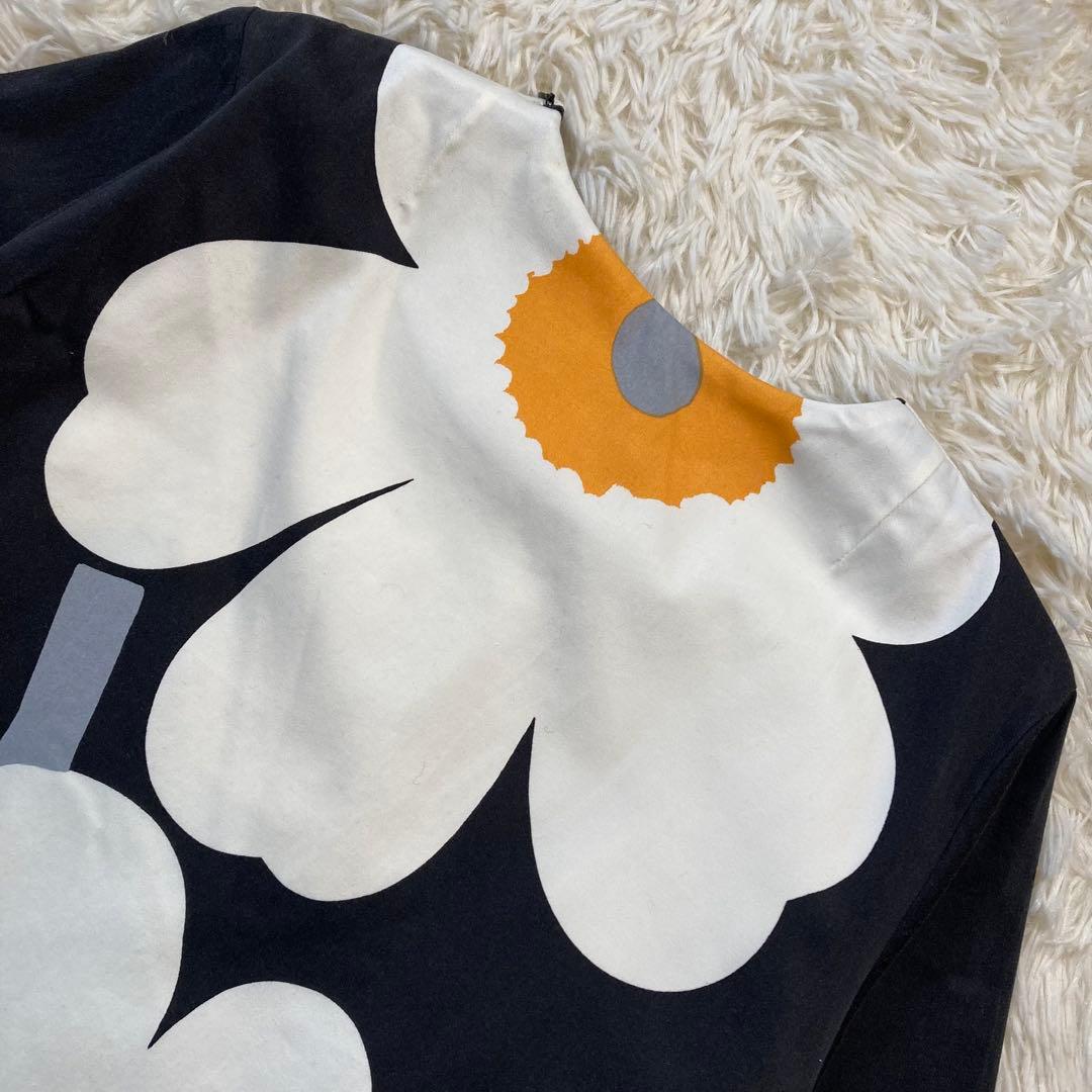 極美品 marimekko マリメッコ ウニッコ柄 ワンピース 40 ブラック