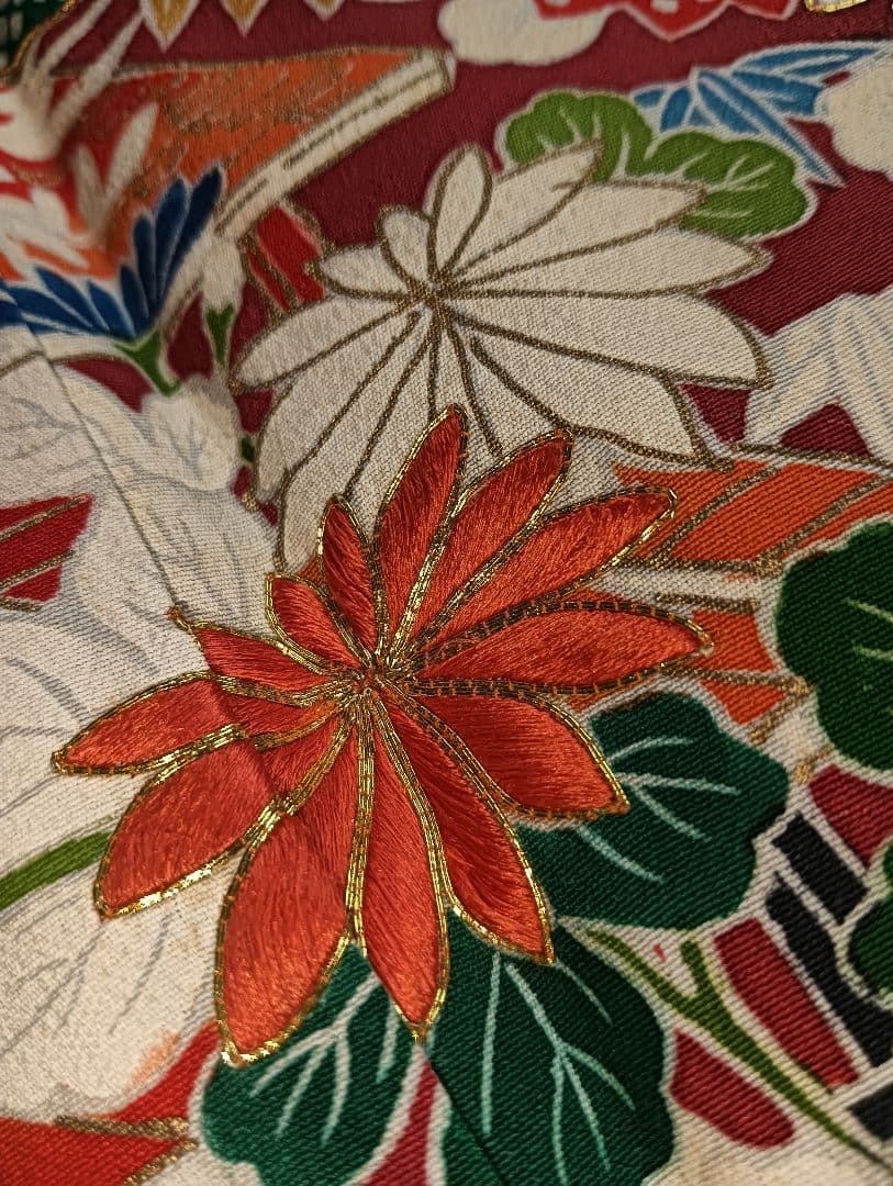 振袖フルセット　手描き総柄友禅　本物志向の方に　古典柄　作家　164/66.5