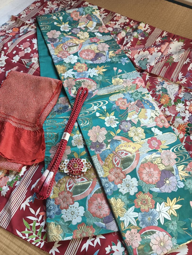 振袖フルセット　手描き総柄友禅　本物志向の方に　古典柄　作家　164/66.5