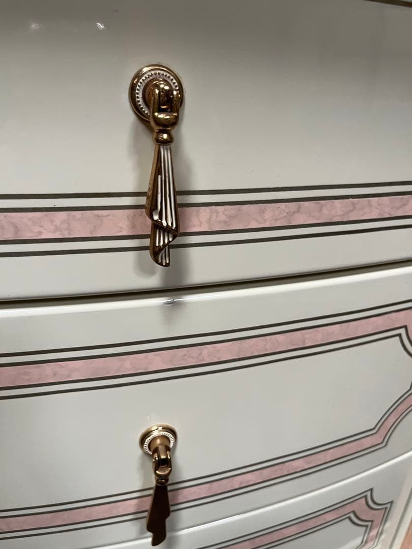 3段 チェスト 白家具 姫系 ロココ調 ピンク インテリア 箪笥 ミニチェスト