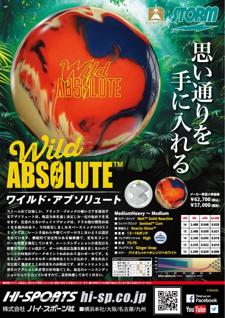 送料込み【新品】ワイルド・アブソリュート　ストーム　15ポンド3オンス 3