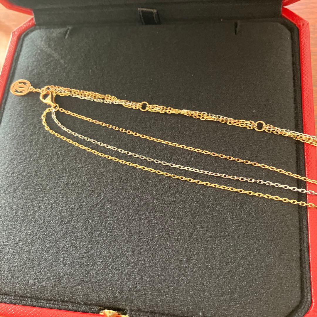 yk【超希少・廃盤】カルティエ トリニティ チェーンネックレス 3段階調節