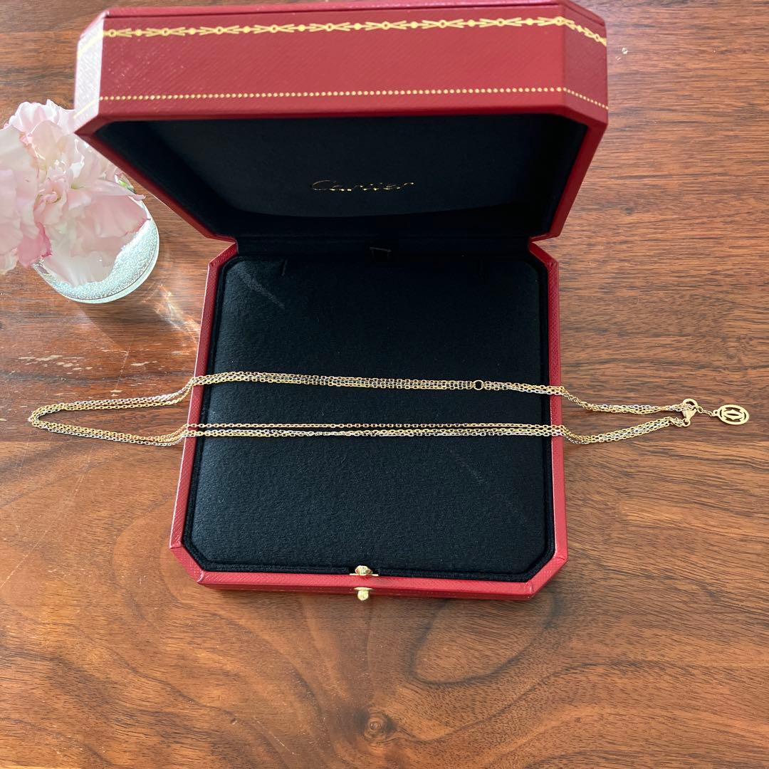 yk【超希少・廃盤】カルティエ トリニティ チェーンネックレス 3段階調節