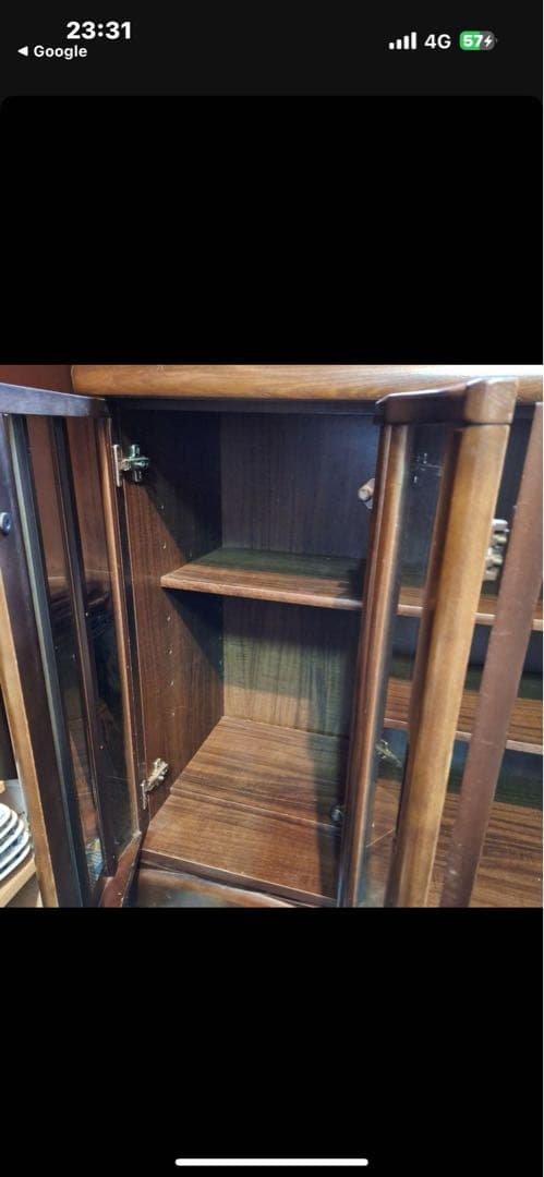 木製アンティーク ガラス扉 キャビネット レトロ食器棚 本棚 古家具 骨董品